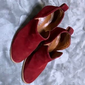Jeffrey Campbell. Red suede booties. Size 5